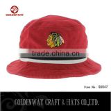 custom printed Chicago The Striped Bucket Hat Red