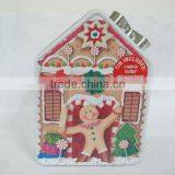 House Shape With Hinged Lid Tin Package Boxes