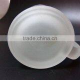 330 ml White Frosted Glass Coffee Cup With Handle thumbnail-4