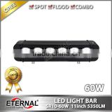 60W 11" single row high power truck trailer heavy duty machinery equipments outdoor powersports led light bar