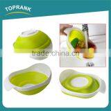 New Design Foldable Storage Baskets Silicone Collapsible Kitchen Vegetables Fruit Basket With Colander thumbnail-1