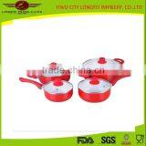 4pcs Aluminum With Cover Saucepan And Casserole Set thumbnail-1