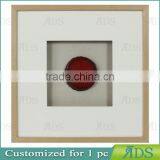 Shadow Box Frame With A Light Gray Wash And Encasing Colorful Natural Agate Under Glass thumbnail-2