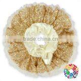 Ivory Gold Sequins Pettiskirts Fluffy Paillette Petti Skirts With Bow Baby Girl Fashion Tinsel Pettiskirts thumbnail-5