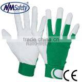 NMSAFETY Synthetic Leather Gloves Green Fabric Work Glvoes With Magic Buckle thumbnail-1