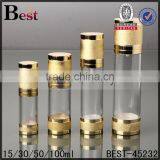 15ml China Promotion High Quality Luxury Cosmetic Airless Bottle Gold Pump Bottle Cosmetic Perdonal Care Lotion Serum thumbnail-5