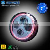 LED 7" Round LED Replacement Headlamp LED Sealed Beam Headlight DOT Certified Driving Light thumbnail-4