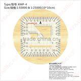 Kearing Square Scale Protractor, Plastic Military Protractor, With Triangel Scale Inside 1:50000 & 1:25000 #KMP-4 thumbnail-1