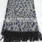 Fashion Large Latest Jacquard Wool Leopard 100%viscose Winter Shawl thumbnail-5
