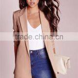 MGOO Foshan Manufacturer Custom Women Blazer Supplier Longline Blazers Oversized Loose Style No Buttons Jackets thumbnail-2