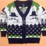 Beard Moustache Button-down Kids Christmas Knit Sweater thumbnail-3