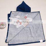 Trade Assurance Combed Cotton Screen Printing Velour Beach Kids Hooded Poncho Towel thumbnail-2