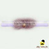 High Fashion Light Purple Golden Ring Hairy Thin Elastic Festival Teenage Girl Headband Accessories For Hair thumbnail-1