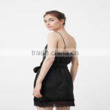 Dongguan Yihao 2016 China Manufacturers Hot-sale Custom New Suede Lace Trim Silk Satin Dress Styles Girls Dress thumbnail-5