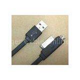 Multifunction 2 In 1 Micro USB Charger Cable Black For IPhone 4 / SAMSUNG