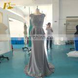 Elegant Scoop Neckline Cap Sleeve Lace Top Stretch Long Patterns Evening Dress 2017 For Women