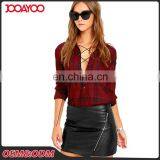 2017 New Arrival High Waist Short Bodycon Skirts Fashion Design Black Leather Mini Skirt thumbnail-5