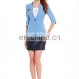 Color Combination Three Quater Sleeve Ladies Suit Fashion Design With Skirt thumbnail-4