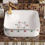 New Decal Mid East Style Colorful China Ceramics Square New Design Single Hole Art Thin Wash Hand Basin From Chaozhou