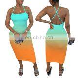 New Arrivals Wholesales Women Backless Tie Dyed Casual Dresses Ladies Bodycon Sexy Dresses Women Summer Dresses thumbnail-4
