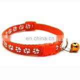 Wholesale Classic Custom Print Paw Adjustable Nylon Dog Collar With Bell thumbnail-4