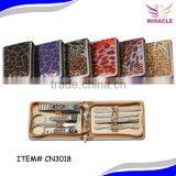 Bright Leo Tiger Printing Stainless Steel Zipper Manicure Set 8pcs Manicure Set