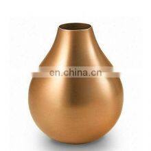 Home Decorative Simple Shiny Polished Flower Vase Elegant Look Gold Metal Flower Vase / Floor Vase For Sale