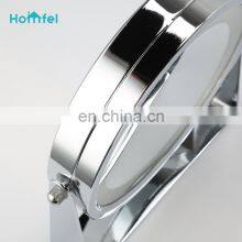 LED Adjustable Cosmetic Mirror Magnifying Round Mirror Chrome Freestanding Light thumbnail-4