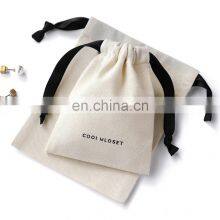 Hot Seller 100% Eco-friendly Natural Color Cotton Packing Gift Thick Jewelry Pouch Drawstring Blank Custom Logo Bag Canvas thumbnail-3