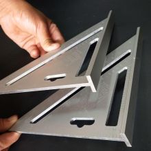 Aluminum 7 Inch Triangular Ruler Metric Measuring Ruler Triangle Angle Protractor
