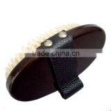Wooden Beard Brush With Leather Handle thumbnail-2
