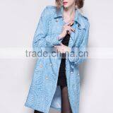 Plus Size Autumn Winter Solid Color Turn-down Collar Embroidery Long-sleeved Jacket Women's Clothing Coats Autumn Winter Coats thumbnail-4