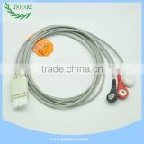 Unicare ECG professional AHA Standard M1673A ECG cable 3 leadwires