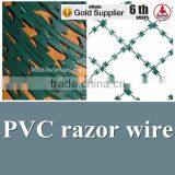 china anping factory high quality pvc coated razor barbed wire fence