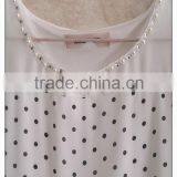 Simple Wave Point Chiffon T-shirt O-neck Girls T-shirt thumbnail-2