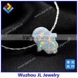 925 Sterling Silver Chain White Opal Hamsa Bracelet thumbnail-2