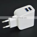 Coolsell High Quality Euro Style 2 Usb Port Fast Charger 2A Usb Travel Wall Charger thumbnail-1