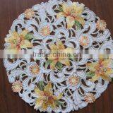 Wholesale Cheap Elegant Round Cutwork Table Cloth Flower thumbnail-1