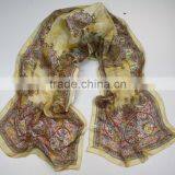 High Quality Custom Screen Printing Chinese Silk Scarf thumbnail-1