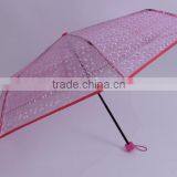 Customized Manual Open Poe Fabric 3 Folding Clear Umbrella thumbnail-4
