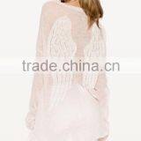 Woman wildfox5 knitted Guardian Angel wings Sweater autumn winter loose top 8016