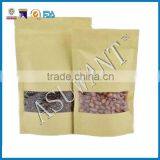 Resealable Zipper Kraft Packaging Templates Paper Bag Print Food Packaging Clear Window Bag thumbnail-2