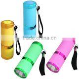 TE072 2015 Promotion Aluminum Zoom in and Out 9LED Flashlight With Lanyard