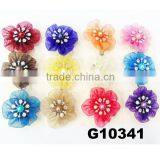 Make Wholesale Crystal Silk Flowers Hair Clips thumbnail-2
