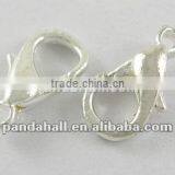 Lobster Claw Clasps, Jewelry Accessory, Alloy(E105-S)