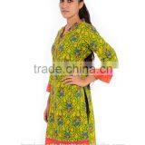 Ladies Fancy Kurta Fashion India Clothing Green Kurti