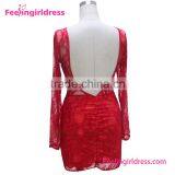 Red Long Dress Making Lace Fabric Evening Dress Material Lace thumbnail-4