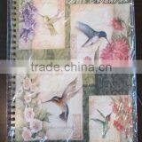 Black Iron Wiro Notebook With Bird and Flower