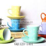 Eco-friendly Cream-colored Coffee Mug Ceramic Cup With Saucer thumbnail-1