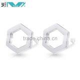 925 Sterling Hole Hexagon Earrings Sterling Earrings Honeycomb Earring